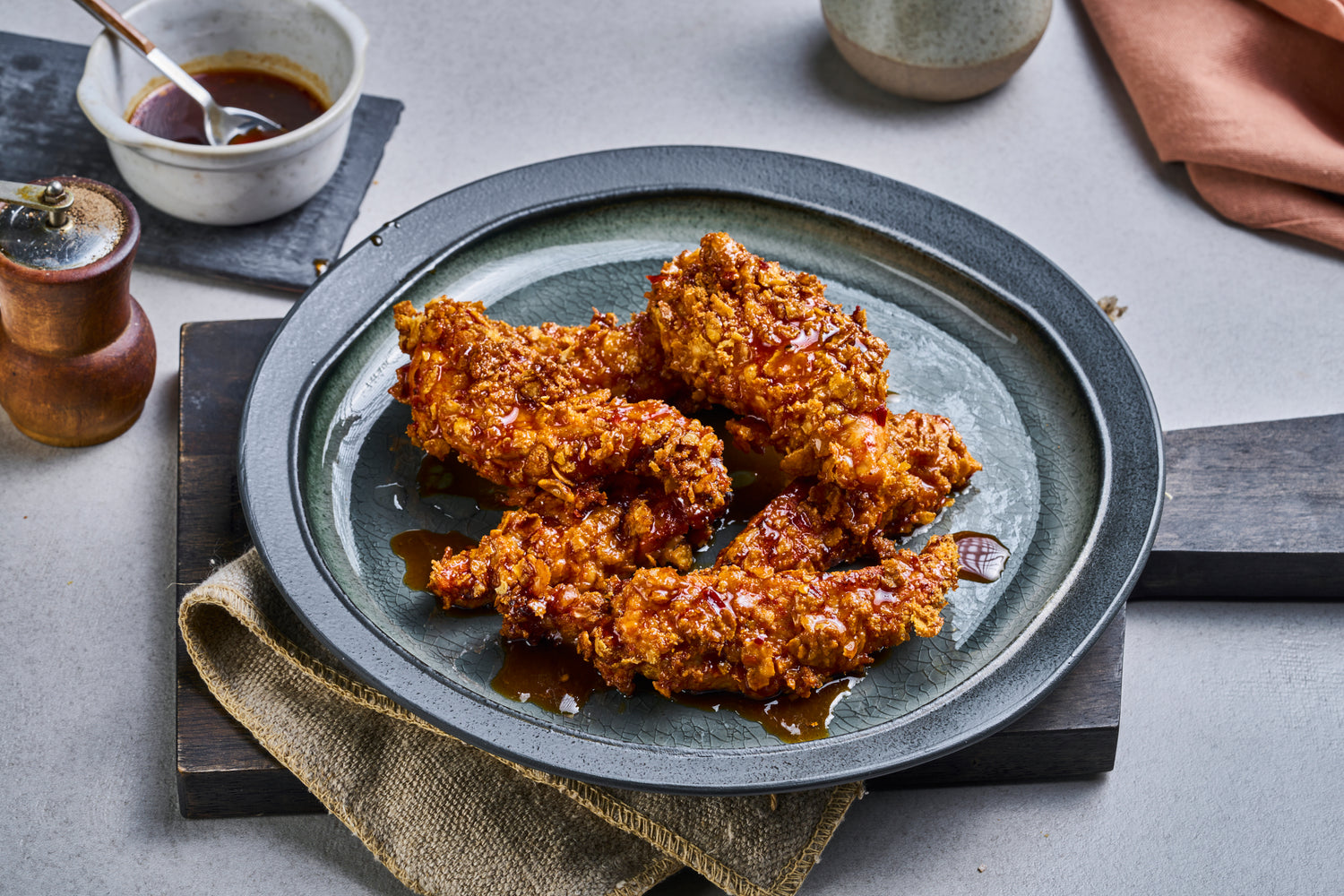 Spicy honning kyllingestrips