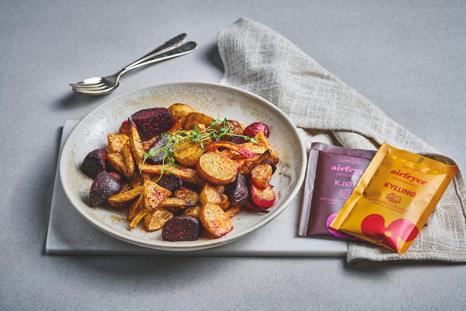 Bagte grøntsager i airfryer