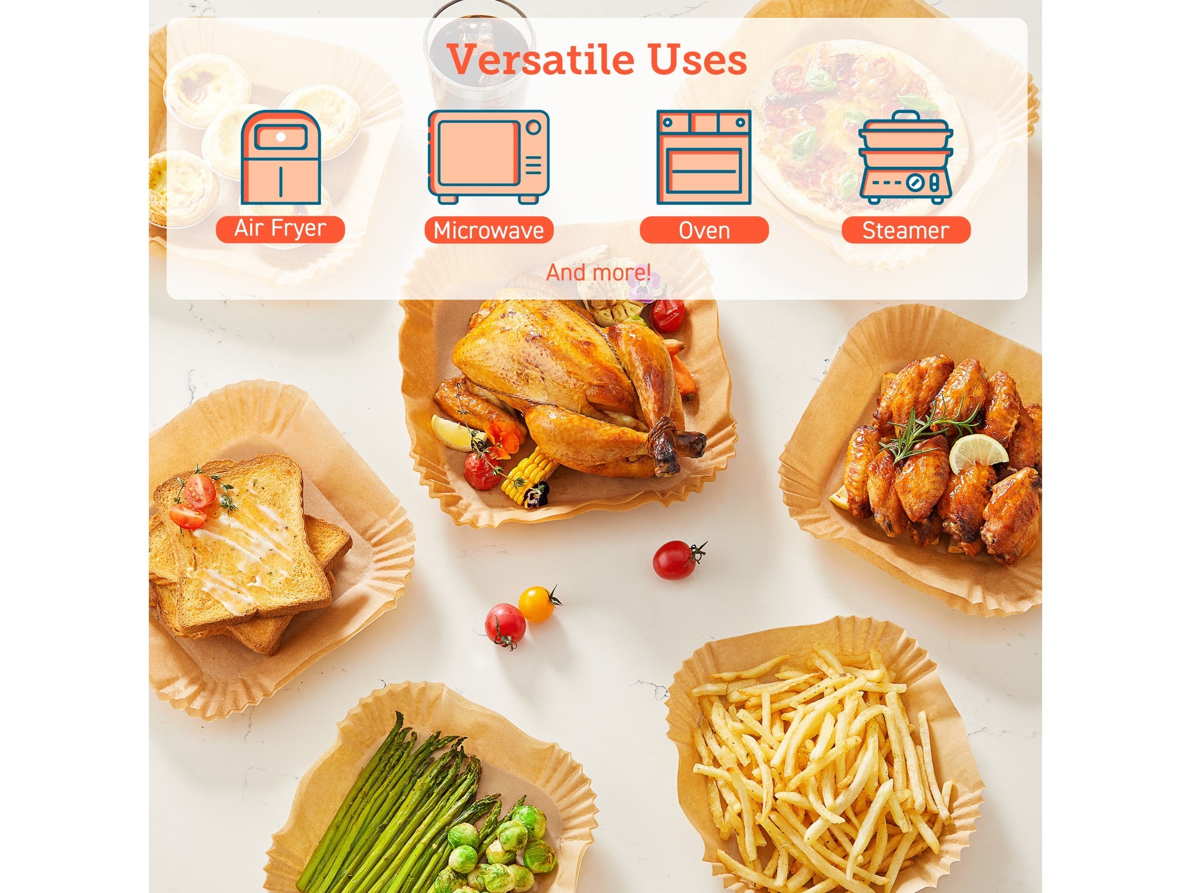 Bagepapir til Airfryer 6L (100 stk)