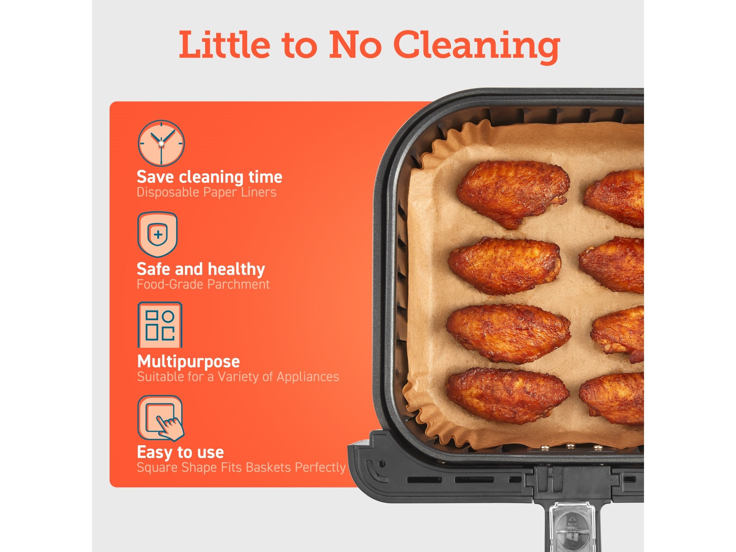 Bagepapir til Airfryer 6L (100 stk)