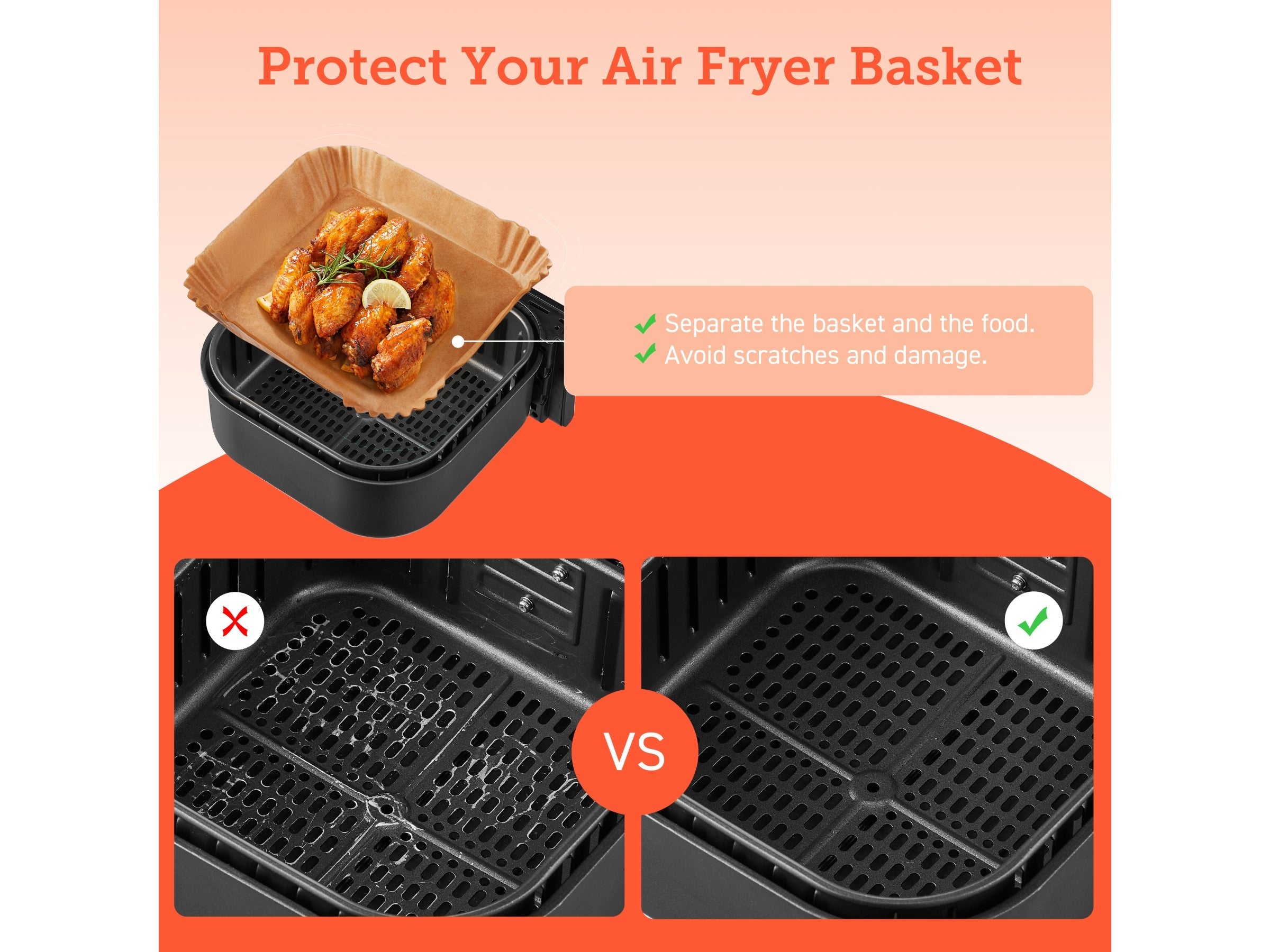 Bagepapir til Airfryer 6L (100 stk)